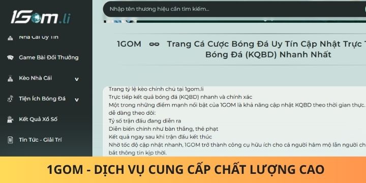 Những danh mục nổi bật của nền tảng 1gom